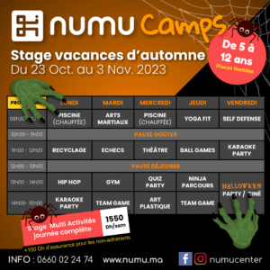 Programme camp vacance OCTOBRE 2023 _ formule multiactivités